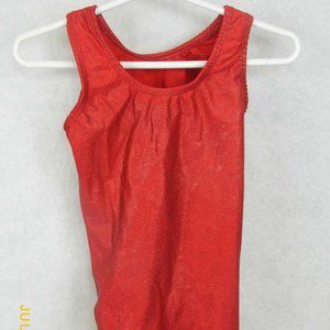 Look It Activewear Red Leotard Gymnastics Size L